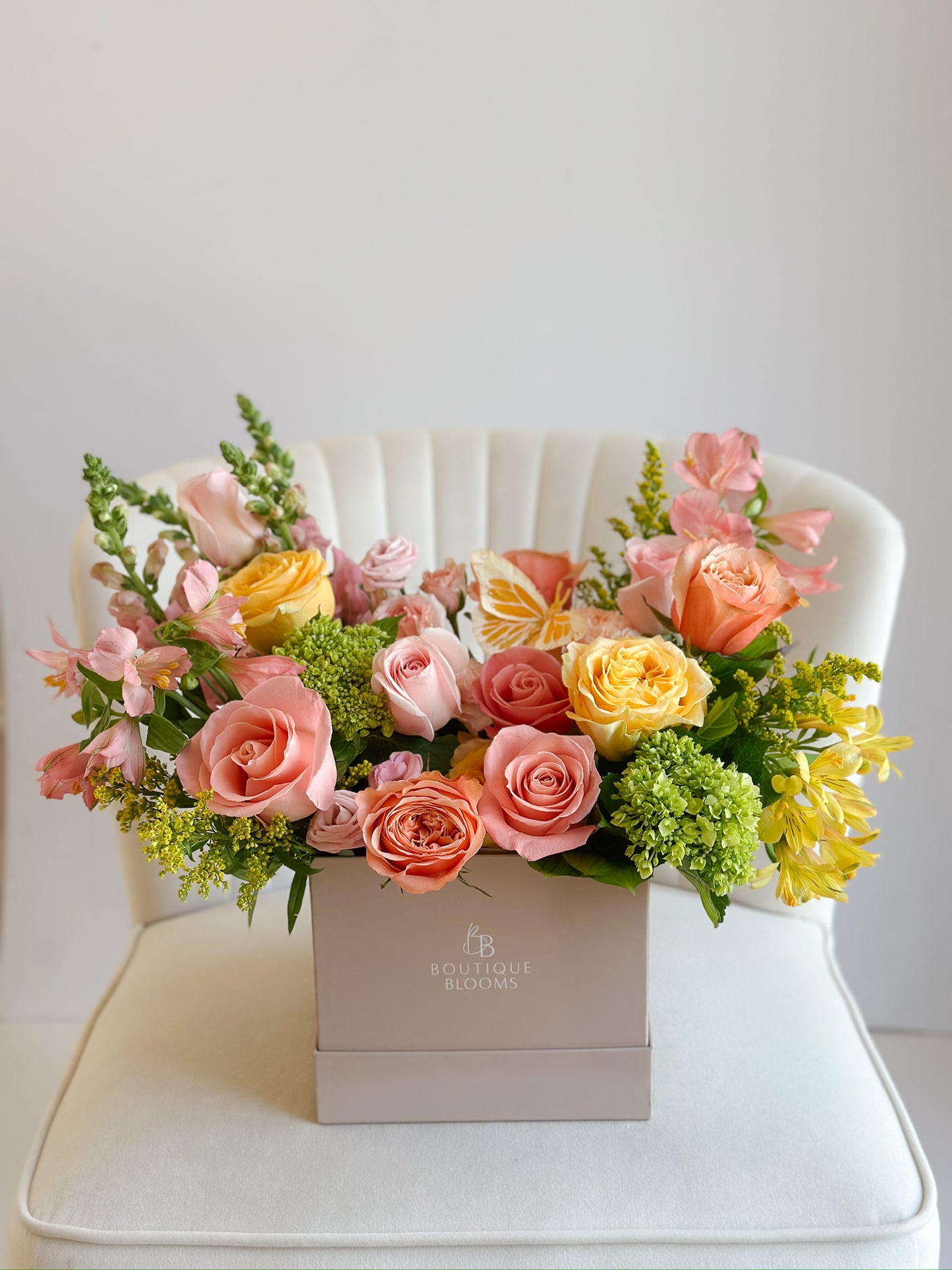 Birthday flower arrangement photographed in Bolton flower shop