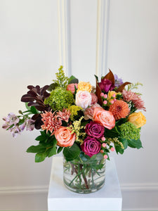 roses fall vase arrangement