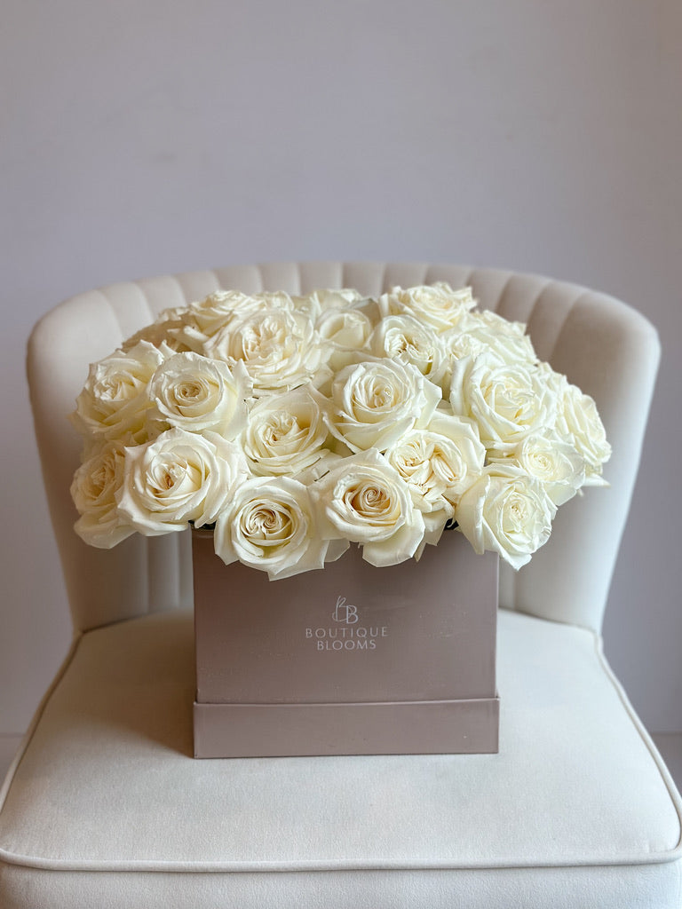 White Roses In Box Luxury in Love White Rose Box | The Beaches Flower Delivery | Toronto ...